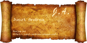 Juszt Andrea névjegykártya